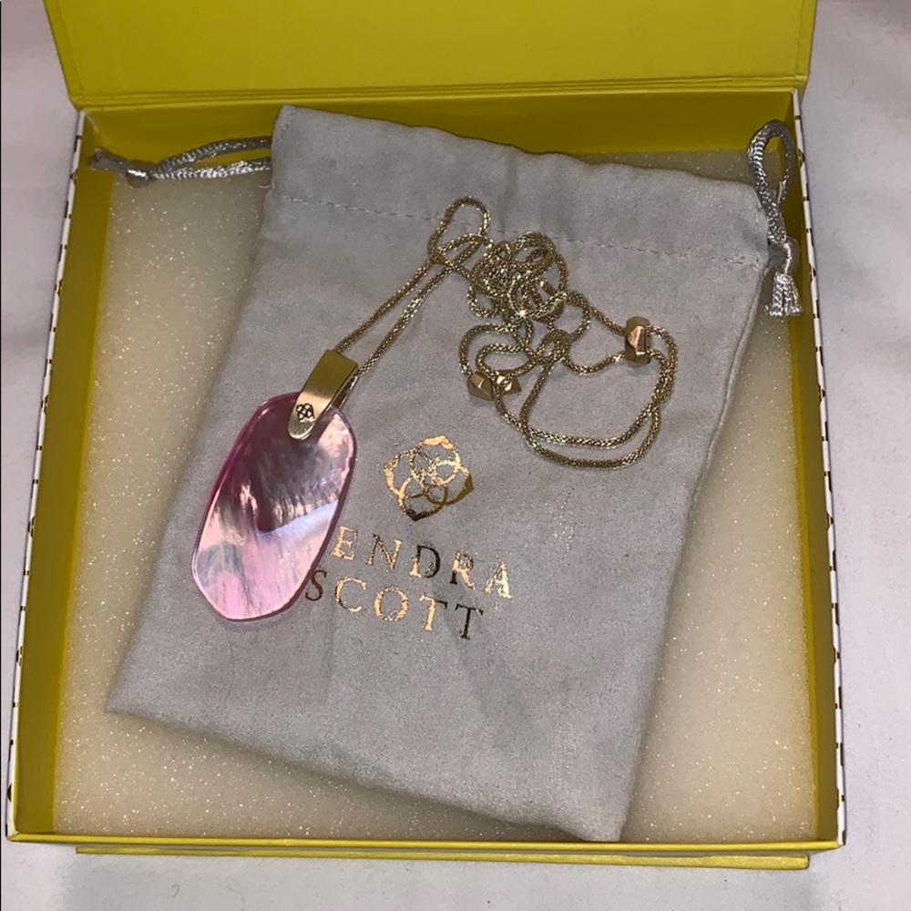 Kendra Scott Pink Abalone Inez necklace